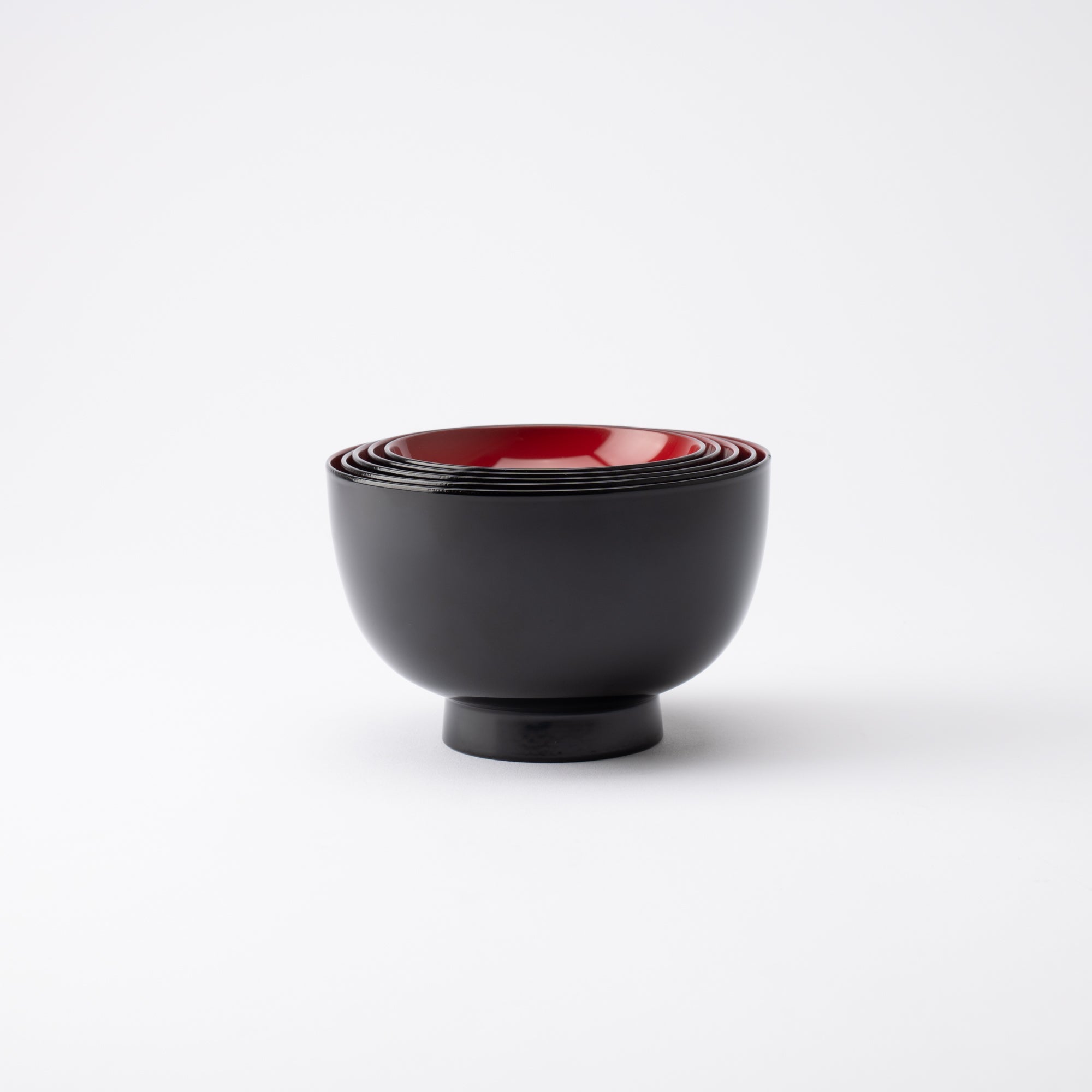 Black and Red Lacquer Yamanaka Lacquerware Oryoki Bowl Set - MUSUBI KILN - Quality Japanese Tableware and Gift