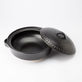 Black Banko Donabe Japanese Clay Pot for 3 to 4 persons - MUSUBI KILN - Quality Japanese Tableware and Gift