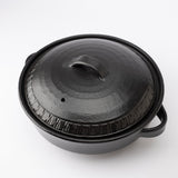 Black Banko Donabe Japanese Clay Pot for 3 to 4 persons - MUSUBI KILN - Quality Japanese Tableware and Gift