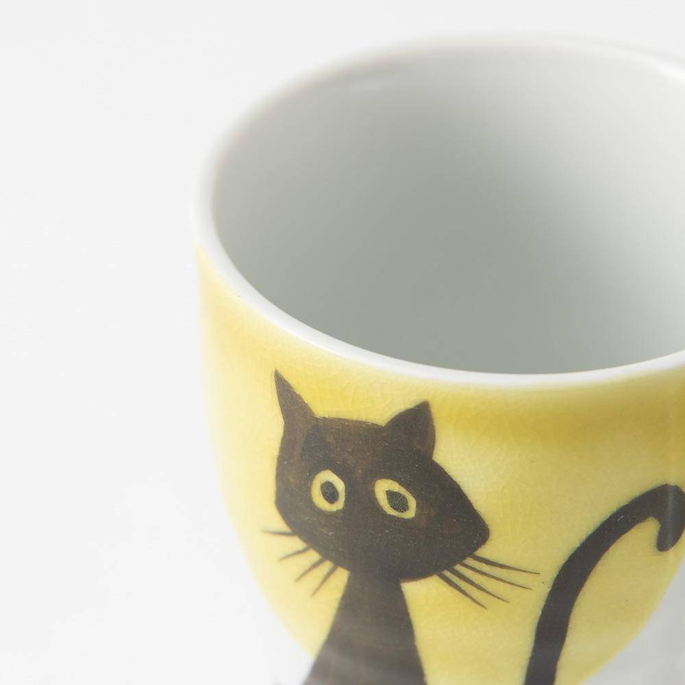 Black Cat Kutani Mug - MUSUBI KILN - Quality Japanese Tableware and Gift