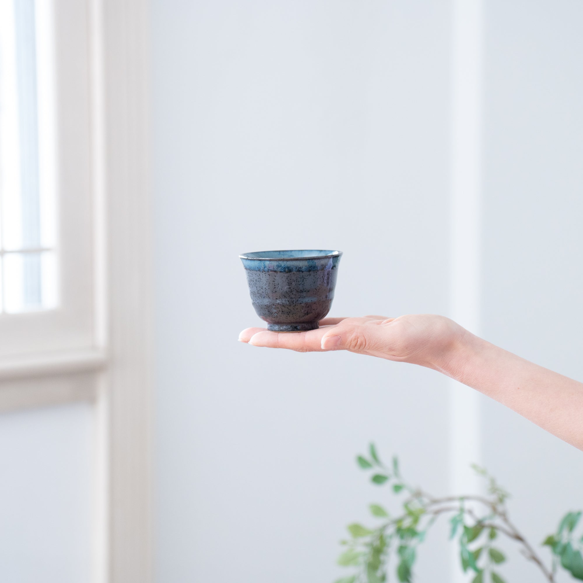 Black Crystal Mino Ware Japanese Teacup - MUSUBI KILN - Quality Japanese Tableware and Gift