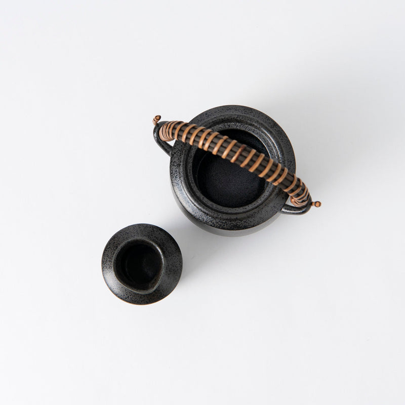 Black Crystalline Glaze Mino Ware Sake Warmer - MUSUBI KILN - Quality Japanese Tableware and Gift