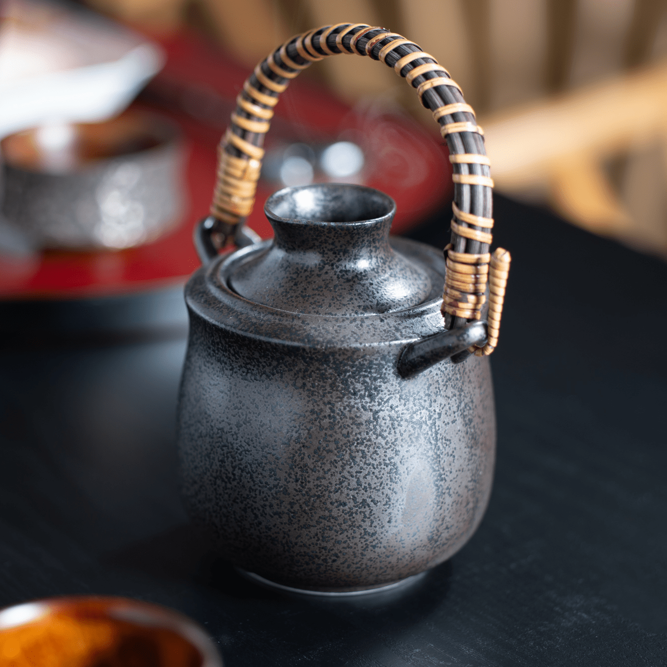 Black Crystalline Glaze Mino Ware Sake Warmer - MUSUBI KILN - Quality Japanese Tableware and Gift