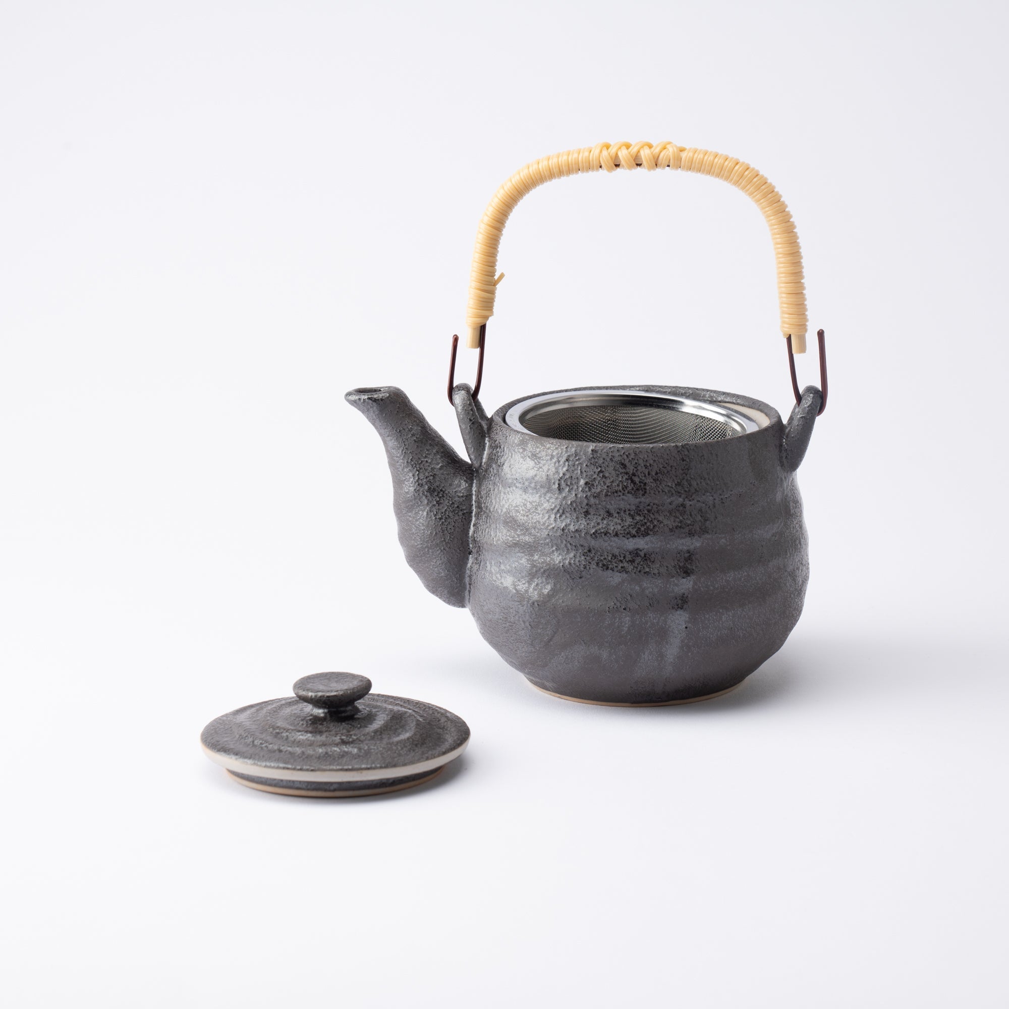 Black Mino Ware Japanese Teapot 20.3oz (600ml) - MUSUBI KILN - Quality Japanese Tableware and Gift