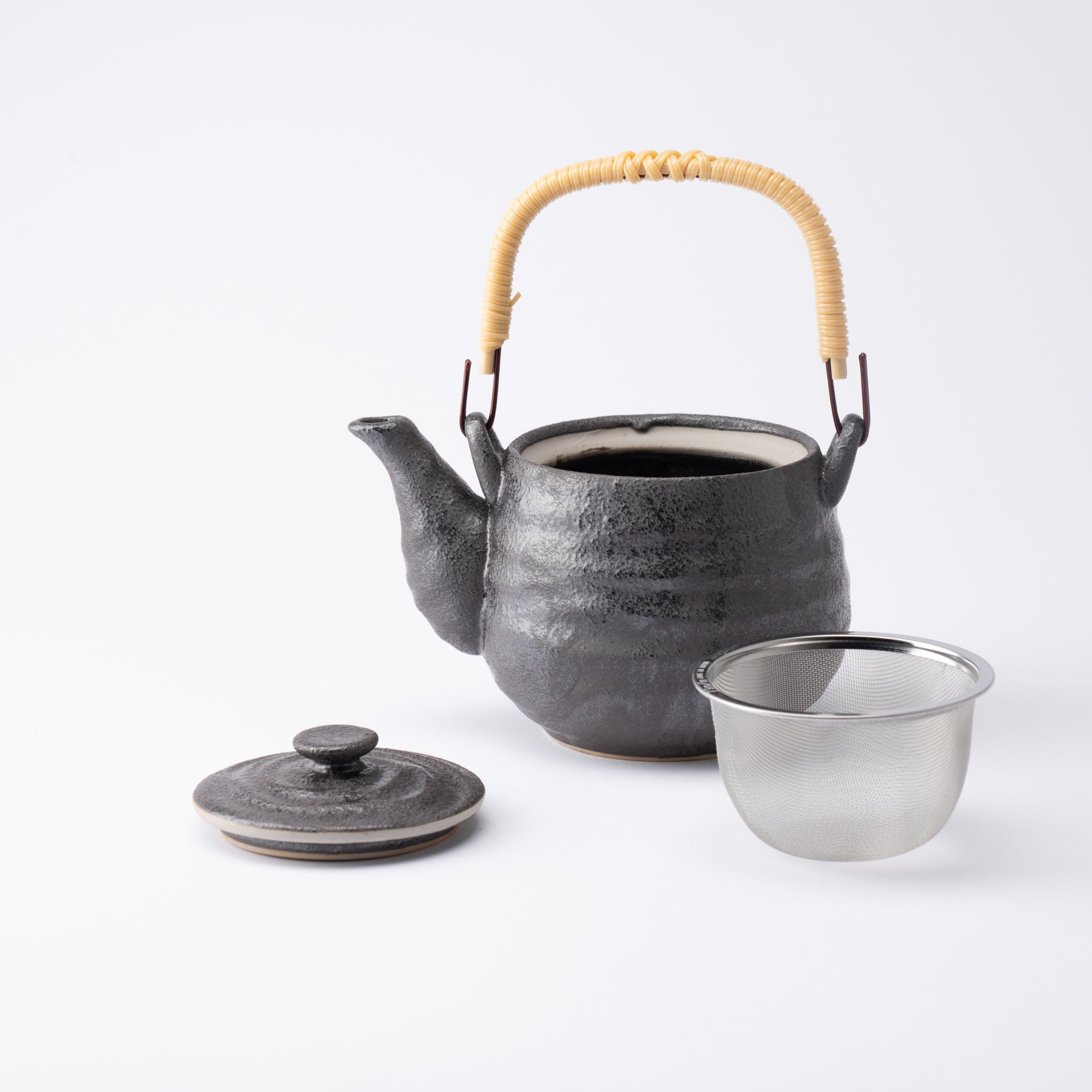 Black Mino Ware Japanese Teapot 20.3oz (600ml) - MUSUBI KILN - Quality Japanese Tableware and Gift