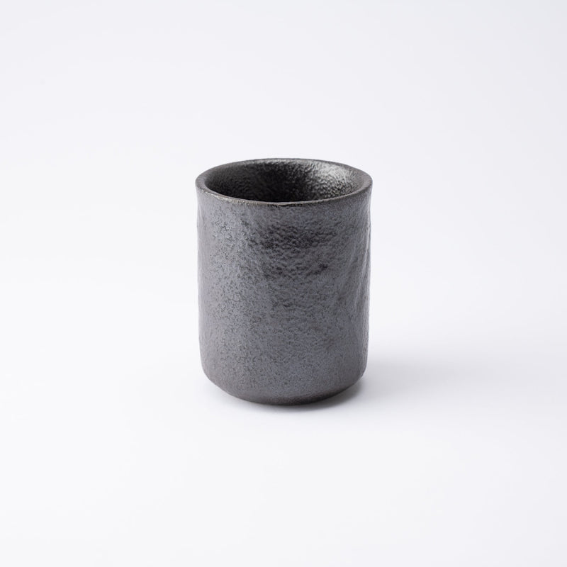 Black Nunome Mino Ware Yunomi Japanese Teacup - MUSUBI KILN - Quality Japanese Tableware and Gift