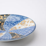 Blue Clematis Kutani Round Plate Set - MUSUBI KILN - Quality Japanese Tableware and Gift