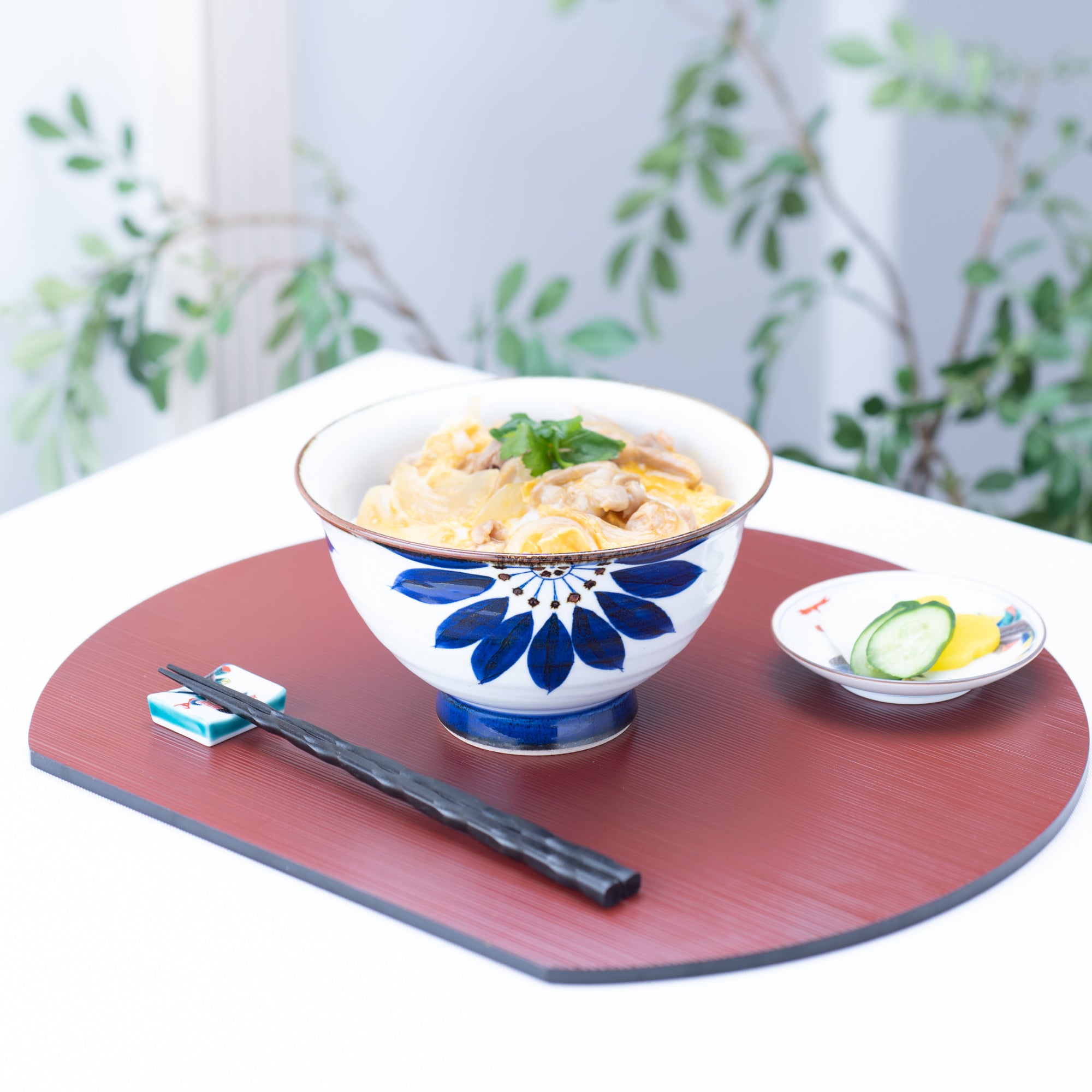 Blue Flower Hasami Ware Donburi Bowl M - MUSUBI KILN - Quality Japanese Tableware and Gift