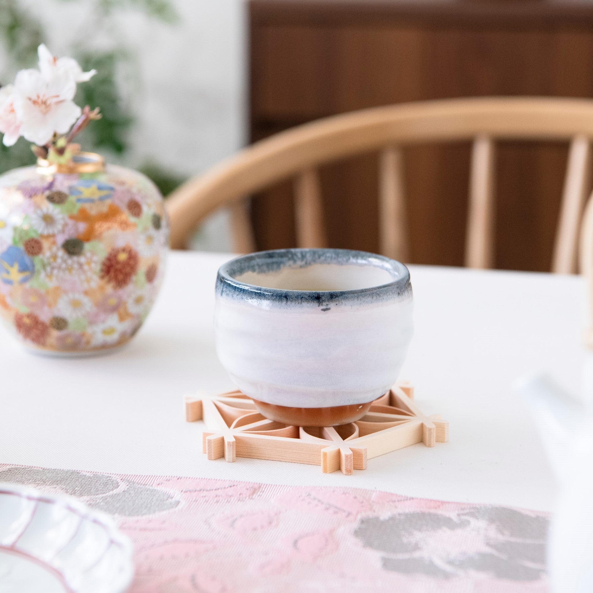 Blue Haze Mino Ware Yunomi Japanese Teacup - MUSUBI KILN - Quality Japanese Tableware and Gift