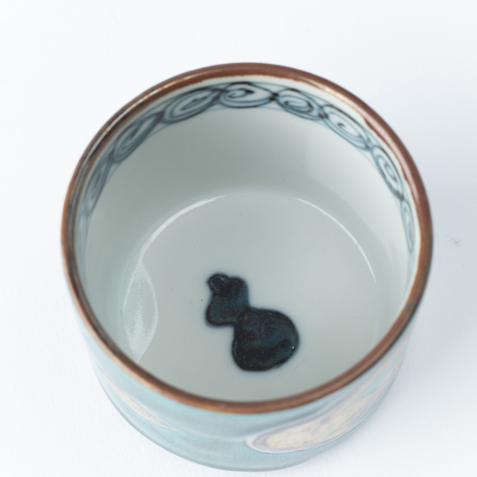 Blue Ko - Kutani Bird and Branch Kutani Guinomi Sake Cup - MUSUBI KILN - Quality Japanese Tableware and Gift