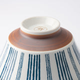 Blue Stripe Mino Ware Ramen Bowl M - MUSUBI KILN - Quality Japanese Tableware and Gift