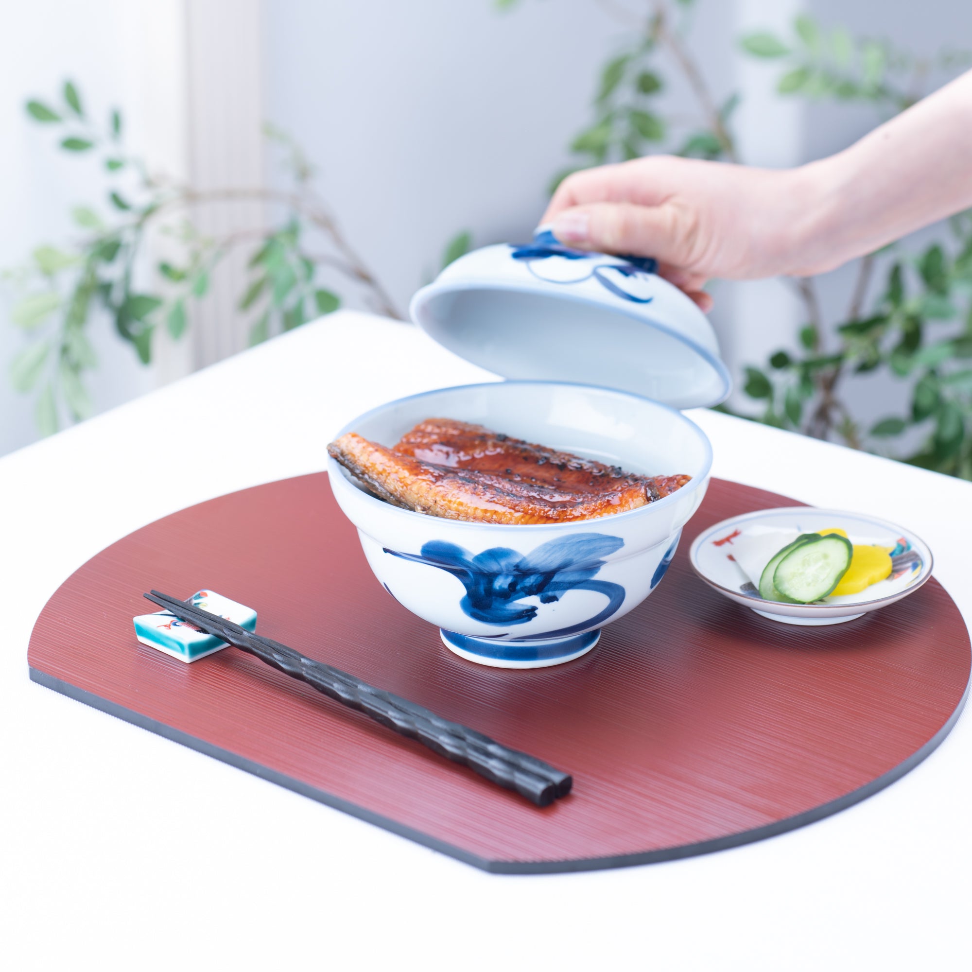 Blue Turnip Mino Ware Donburi Rice Bowl with Lid S - MUSUBI KILN - Quality Japanese Tableware and Gift