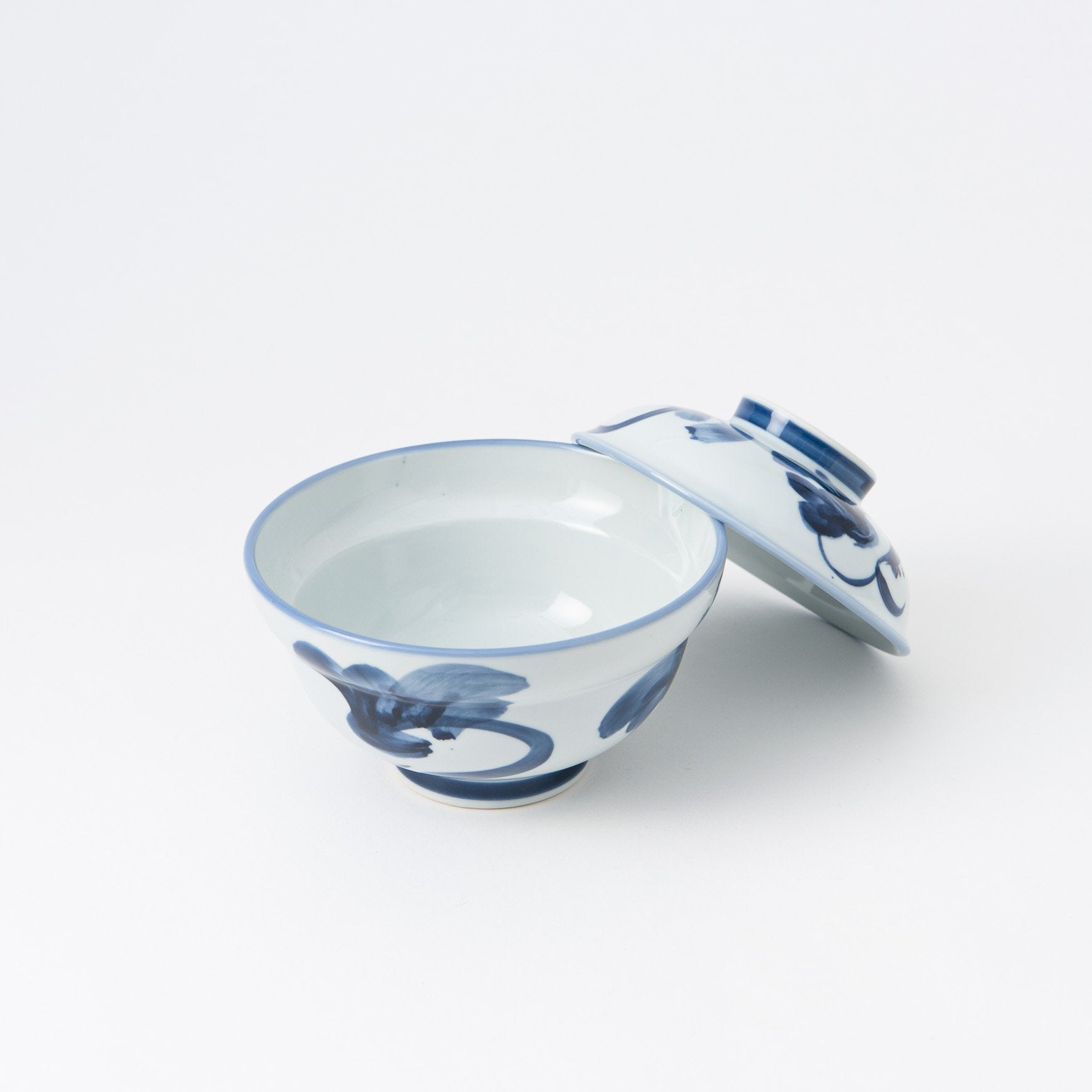 Blue Turnip Mino Ware Donburi Rice Bowl with Lid S - MUSUBI KILN - Quality Japanese Tableware and Gift