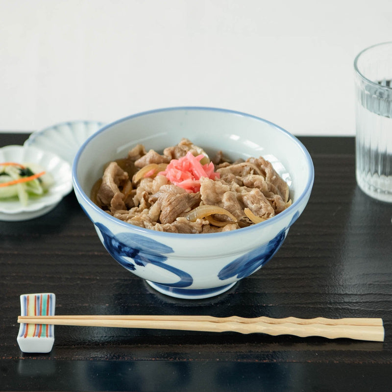 Blue Turnip Mino Ware Donburi Rice Bowl with Lid S - MUSUBI KILN - Quality Japanese Tableware and Gift