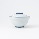 Blue Turnip Mino Ware Donburi Rice Bowl with Lid S - MUSUBI KILN - Quality Japanese Tableware and Gift