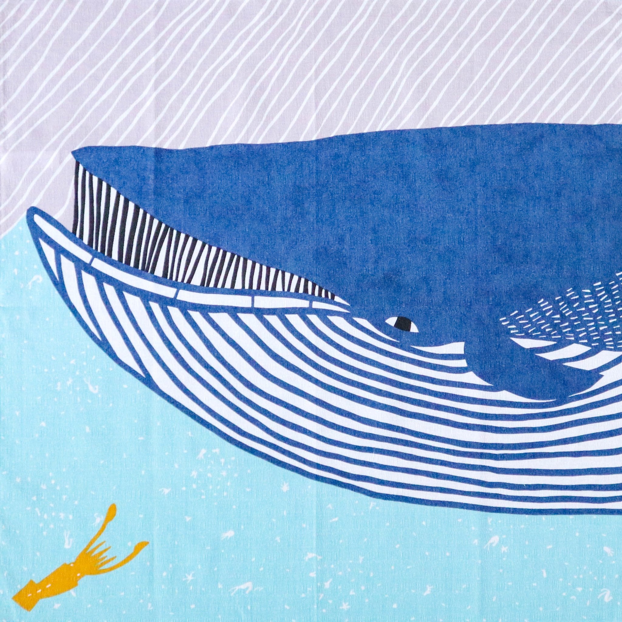 Blue Whale Furoshiki Wrapping Cloth 19.7in - MUSUBI KILN - Quality Japanese Tableware and Gift