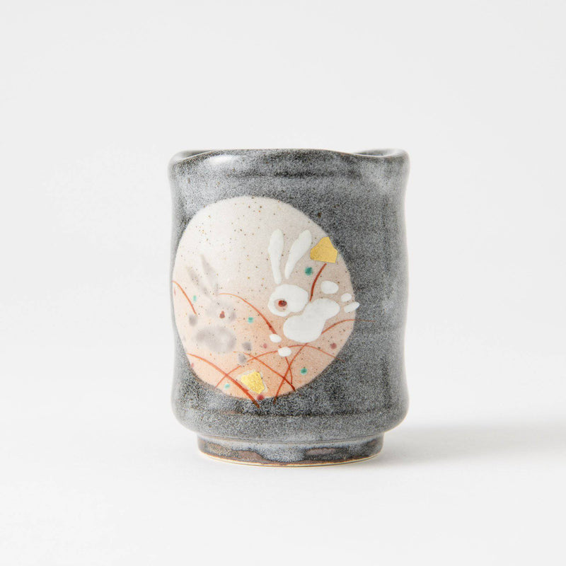 Bouncing Rabbit Kutani Yunomi Japanese Teacup Pair - MUSUBI KILN - Quality Japanese Tableware and Gift