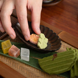 Bronze Chrysanthemum Hasami Oval Sauce Plate - MUSUBI KILN - Quality Japanese Tableware and Gift