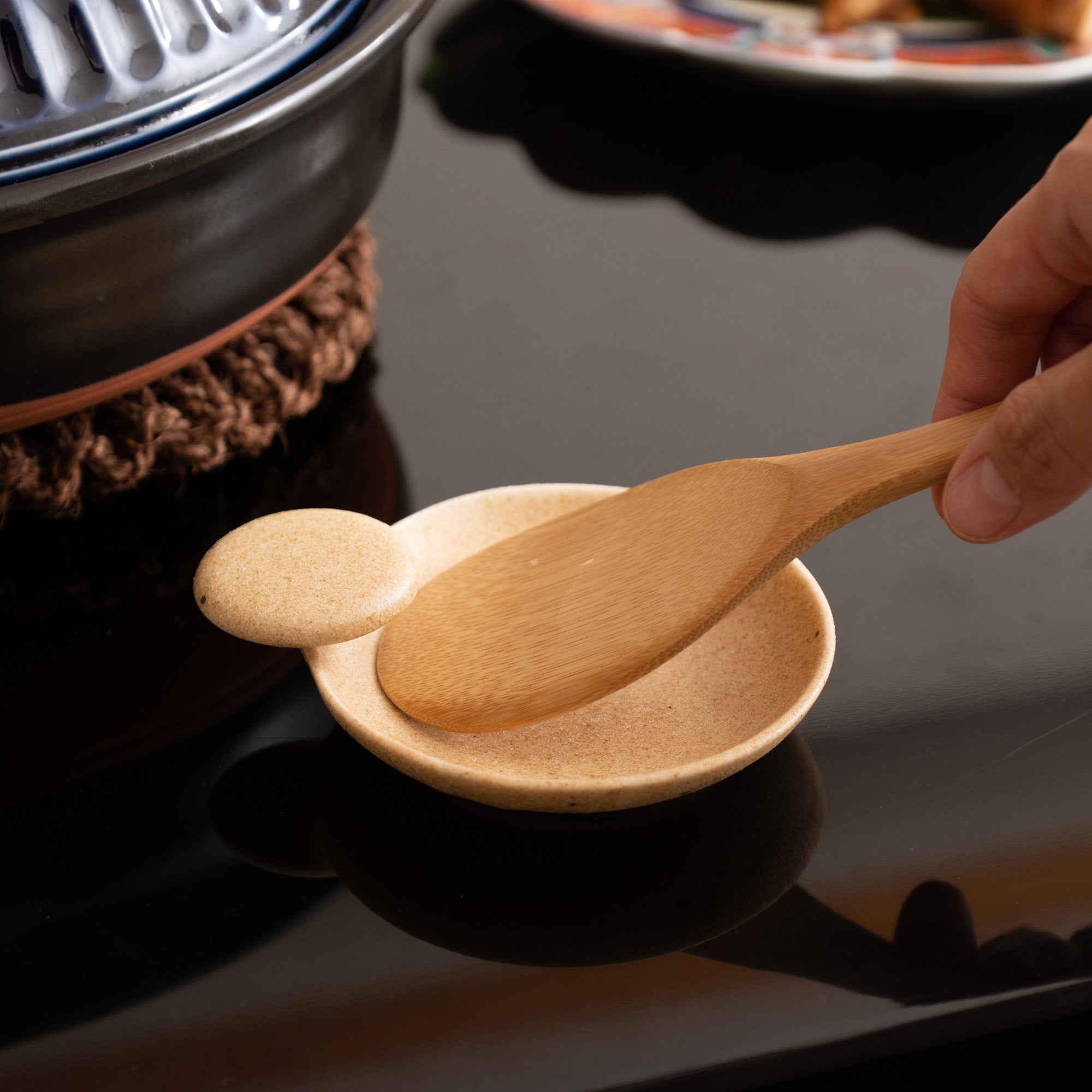 Brown Modern Mino Ware Ladle Rest - MUSUBI KILN - Quality Japanese Tableware and Gift