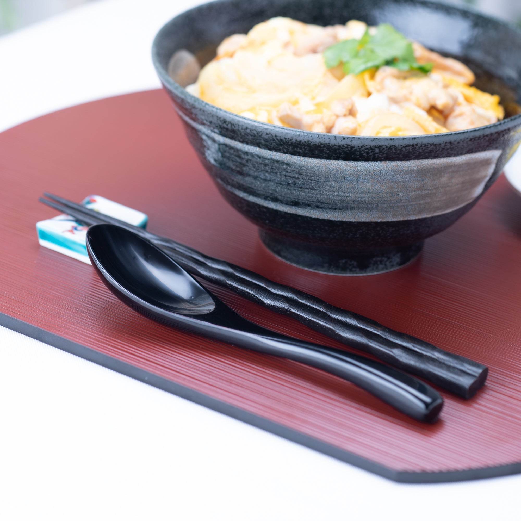 Brush Painting Yamanaka Lacquerware Ramen Spoon - MUSUBI KILN - Quality Japanese Tableware and Gift