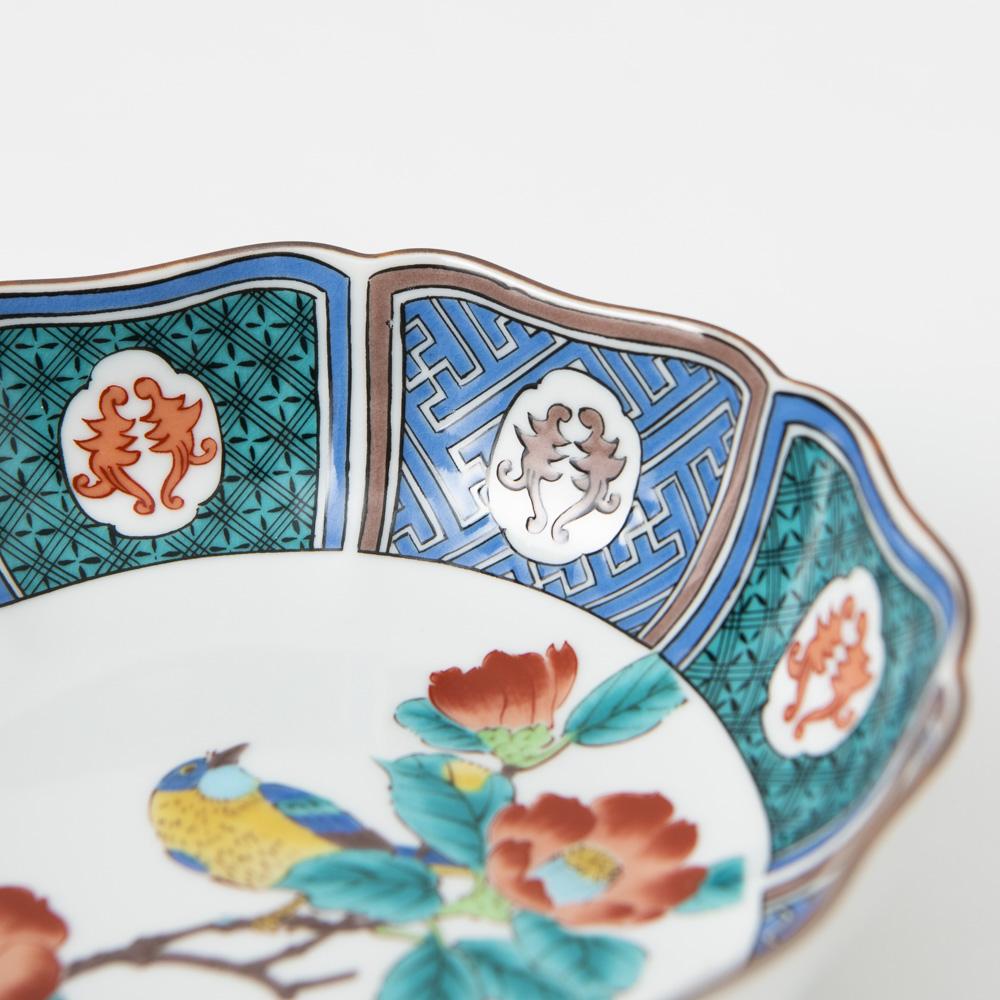 Camellia and Bird Kutani Bowl - MUSUBI KILN - Quality Japanese Tableware and Gift