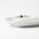 Cat Hasami Wave Children's Divided Plate - MUSUBI KILN - Quality Japanese Tableware and Gift