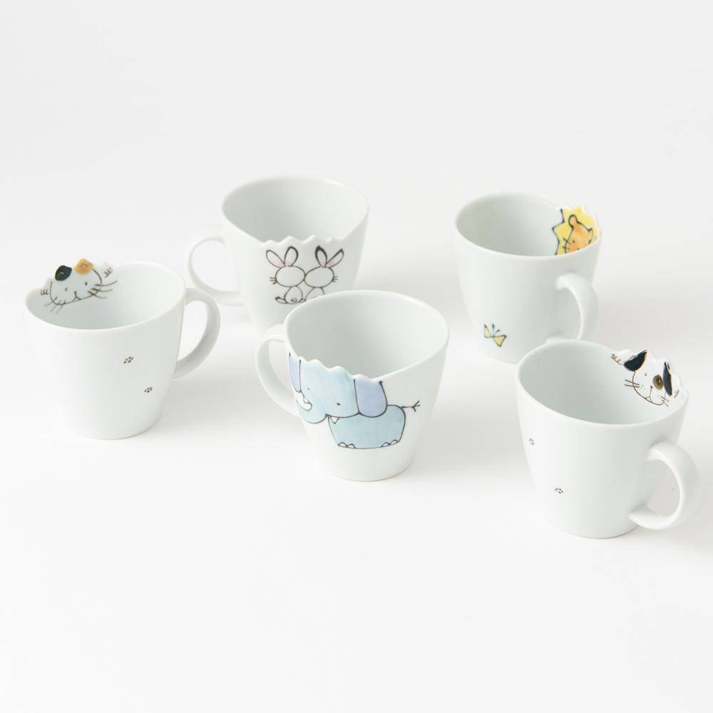 Cat Hasami Wave Mug - MUSUBI KILN - Quality Japanese Tableware and Gift