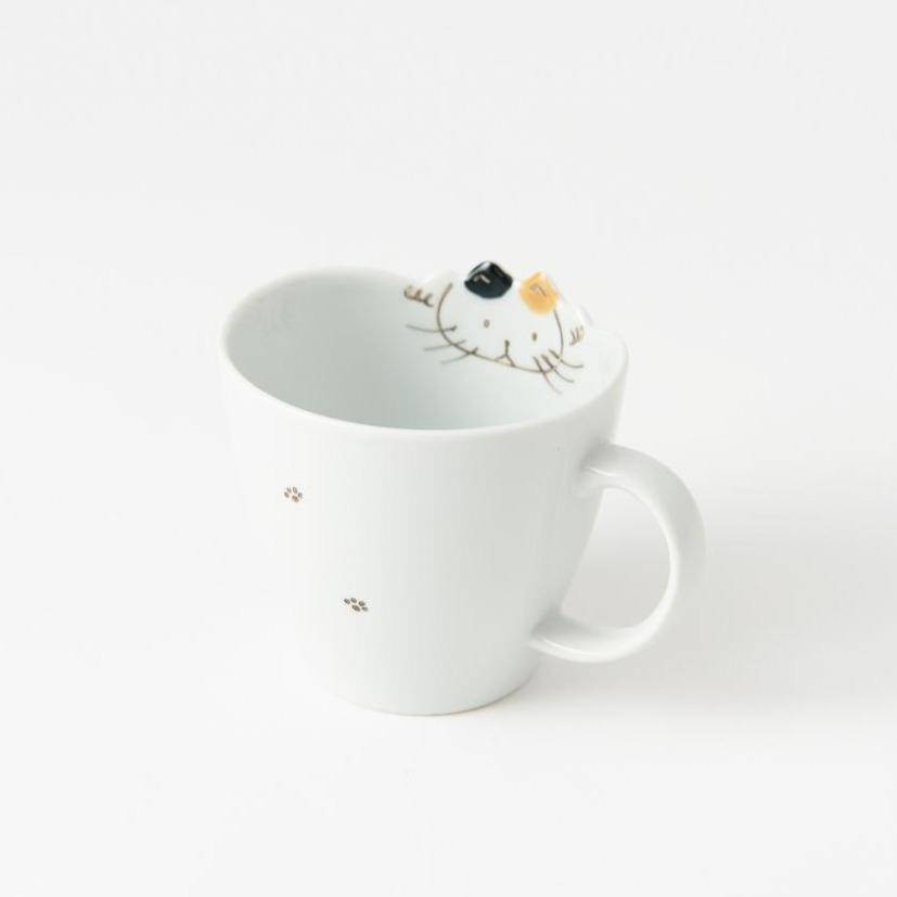 Cat Hasami Wave Mug - MUSUBI KILN - Quality Japanese Tableware and Gift