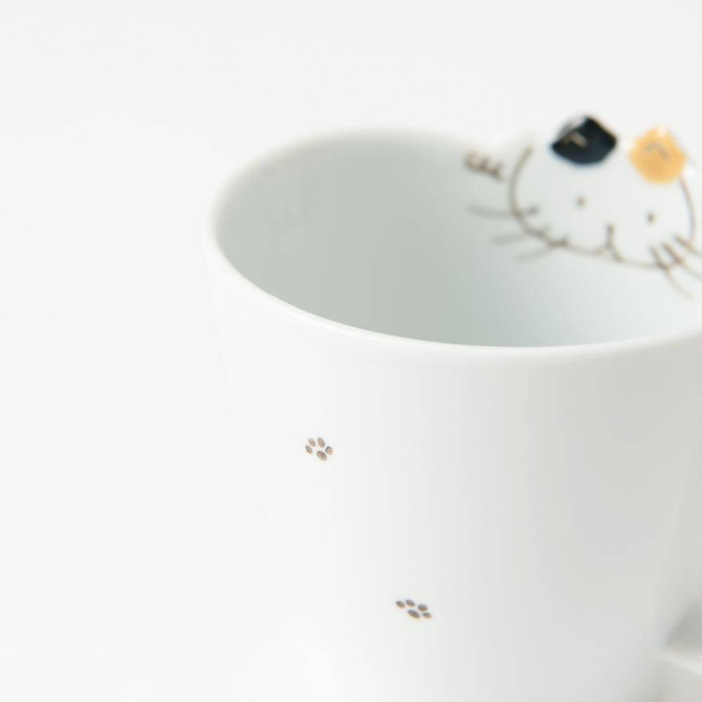 Cat Hasami Wave Mug - MUSUBI KILN - Quality Japanese Tableware and Gift