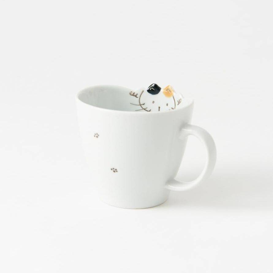 Cat Hasami Wave Mug - MUSUBI KILN - Quality Japanese Tableware and Gift