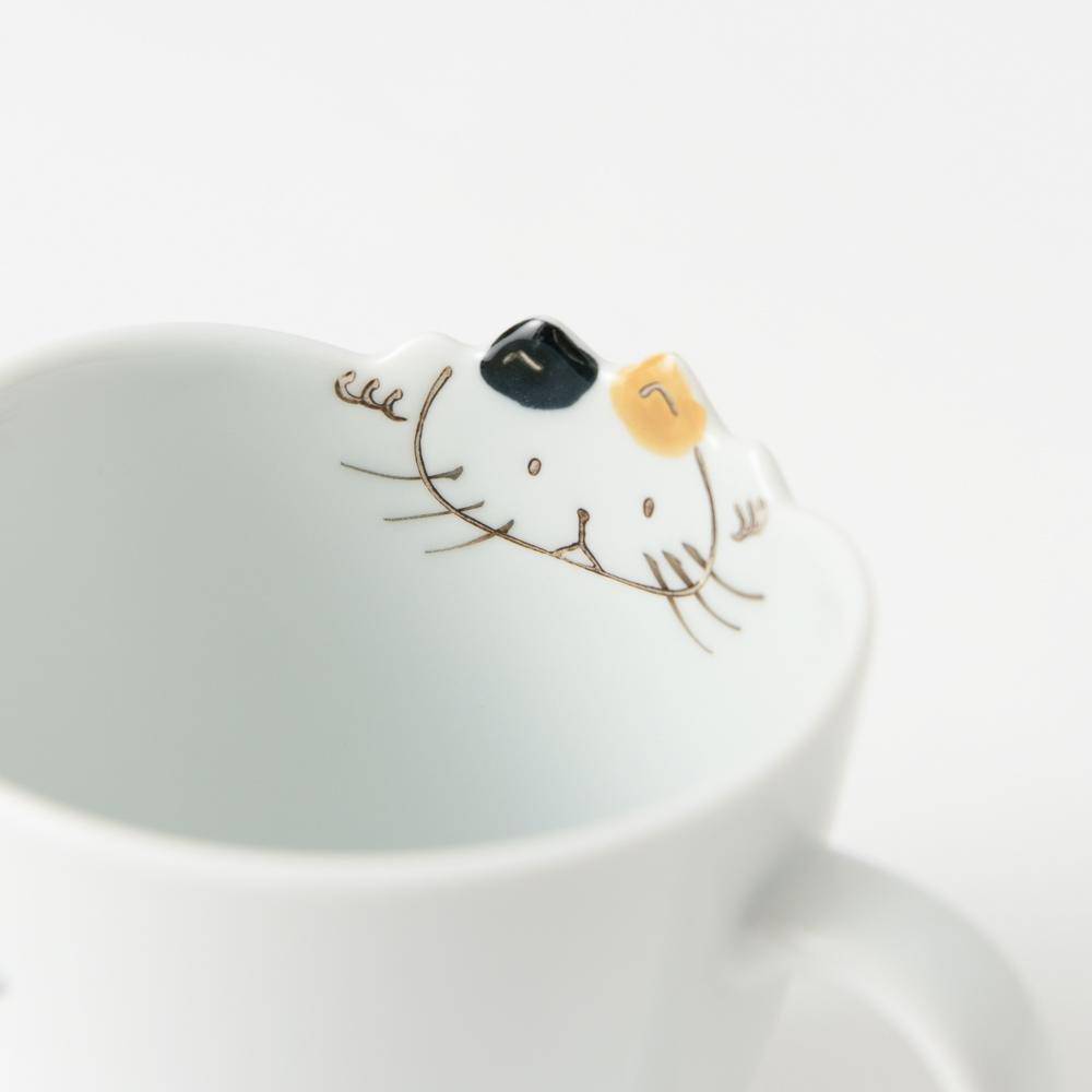 Cat Hasami Wave Mug - MUSUBI KILN - Quality Japanese Tableware and Gift