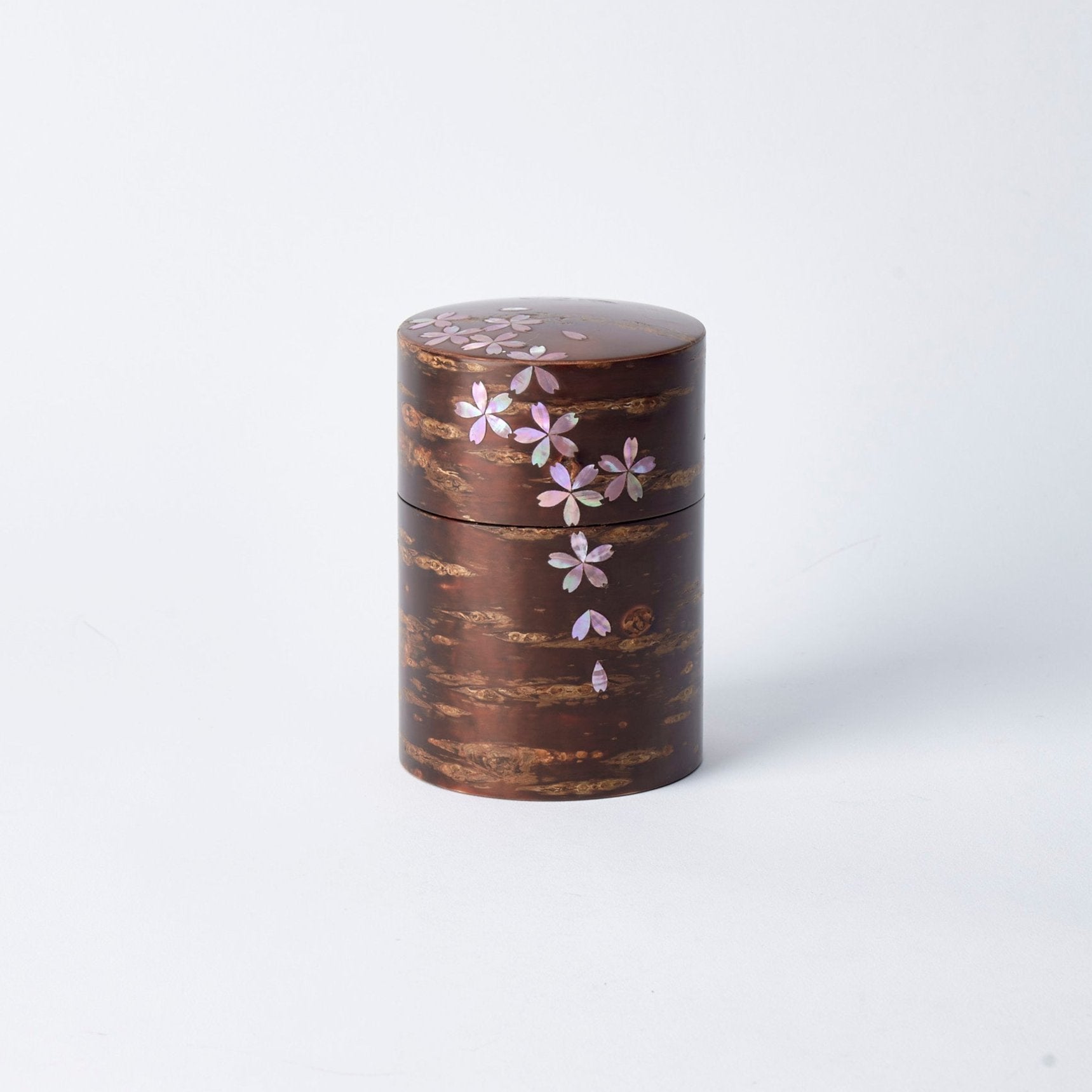 Pink Shell Inlay Sakura Fubuki Tea Canister