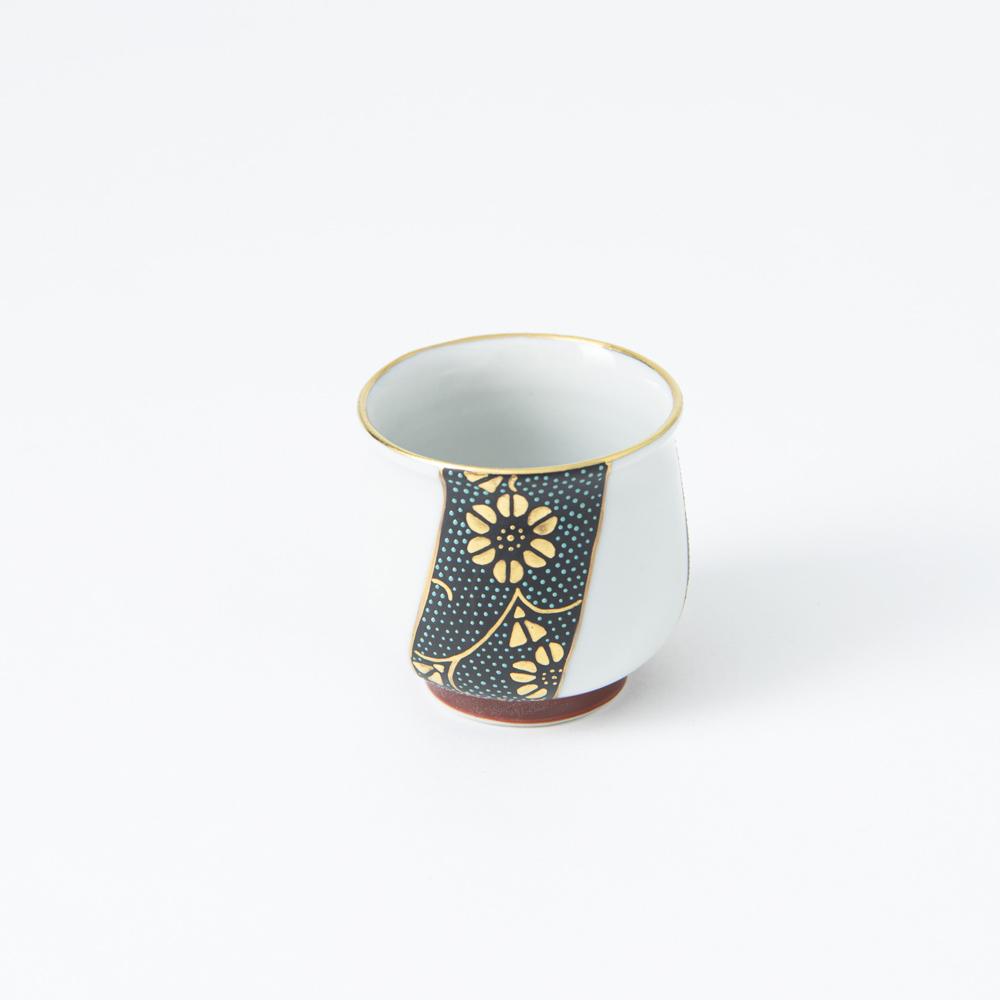 Chibu Wave with Gold Kutani Guinomi Sake Cup - MUSUBI KILN - Quality Japanese Tableware and Gift