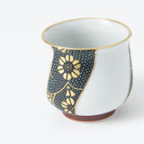 Chibu Wave with Gold Kutani Guinomi Sake Cup - MUSUBI KILN - Quality Japanese Tableware and Gift