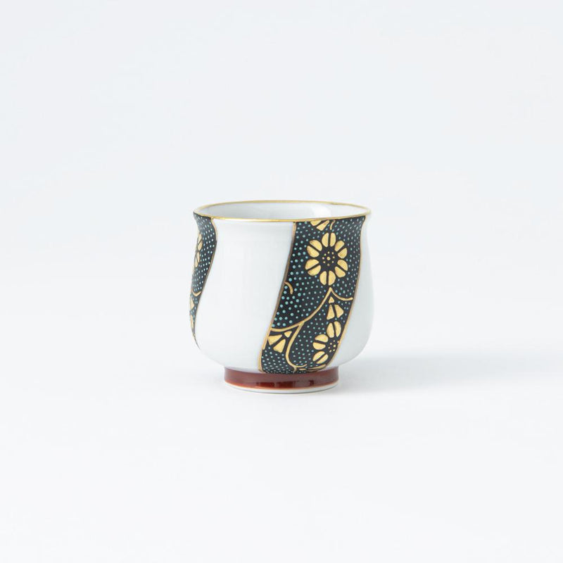 Chibu Wave with Gold Kutani Guinomi Sake Cup - MUSUBI KILN - Quality Japanese Tableware and Gift