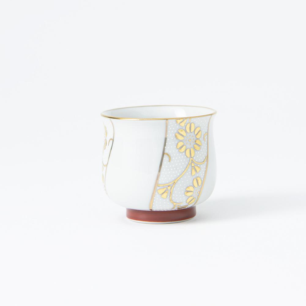 Chibu Wave with Gold Kutani Guinomi Sake Cup - MUSUBI KILN - Quality Japanese Tableware and Gift