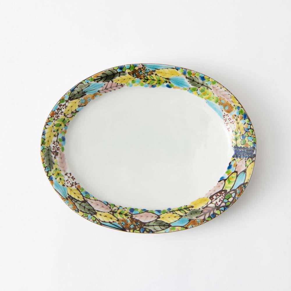 Chie Sakurai Hamorebi Kutani Oval Plate - MUSUBI KILN - Quality Japanese Tableware and Gift