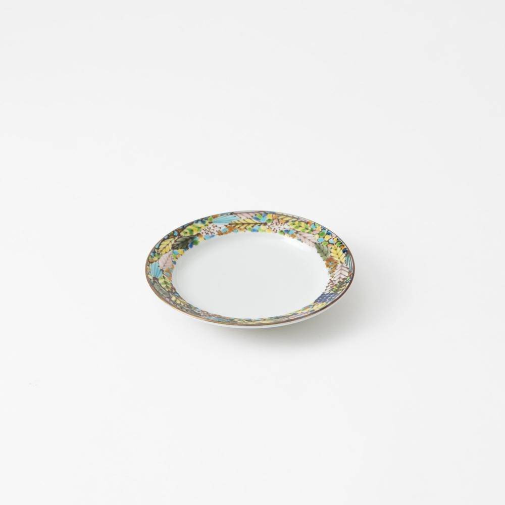 Chie Sakurai Hamorebi Kutani Round Plate 5.5inch - MUSUBI KILN - Quality Japanese Tableware and Gift