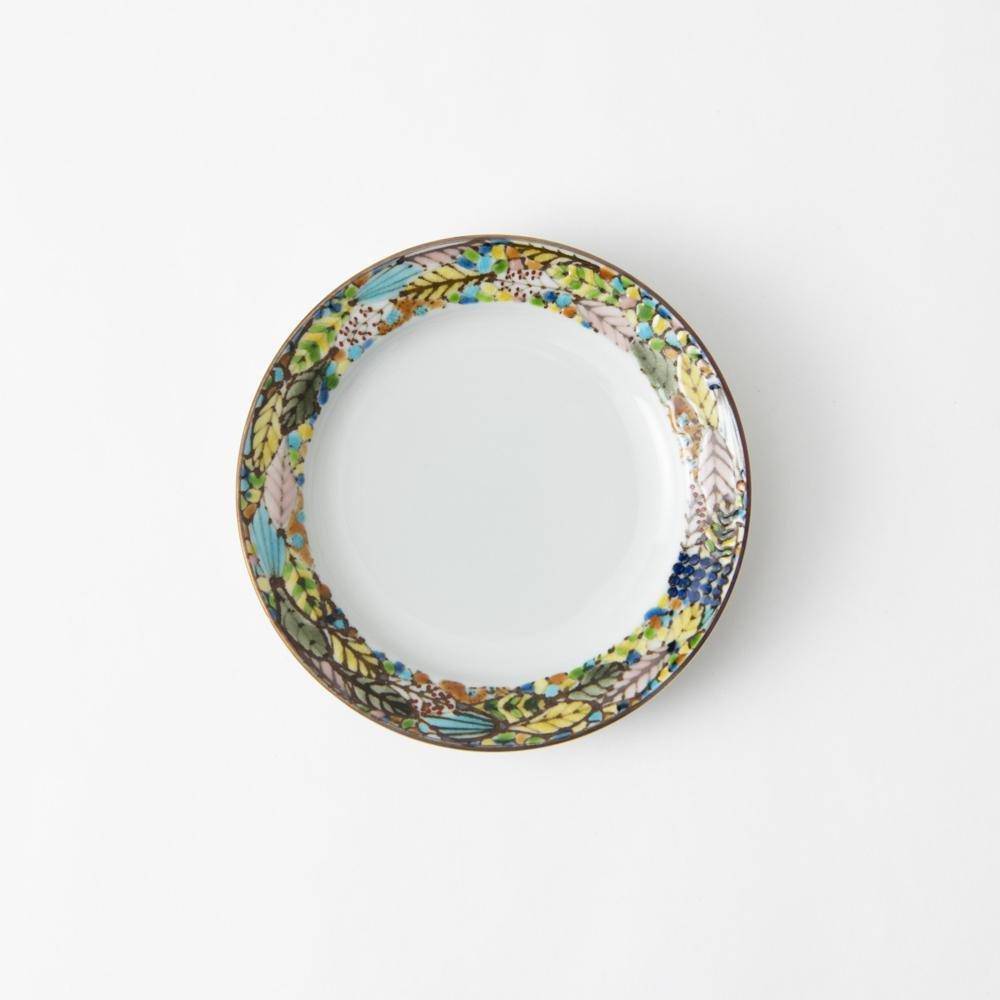 Chie Sakurai Hamorebi Kutani Round Plate 5.5inch - MUSUBI KILN - Quality Japanese Tableware and Gift