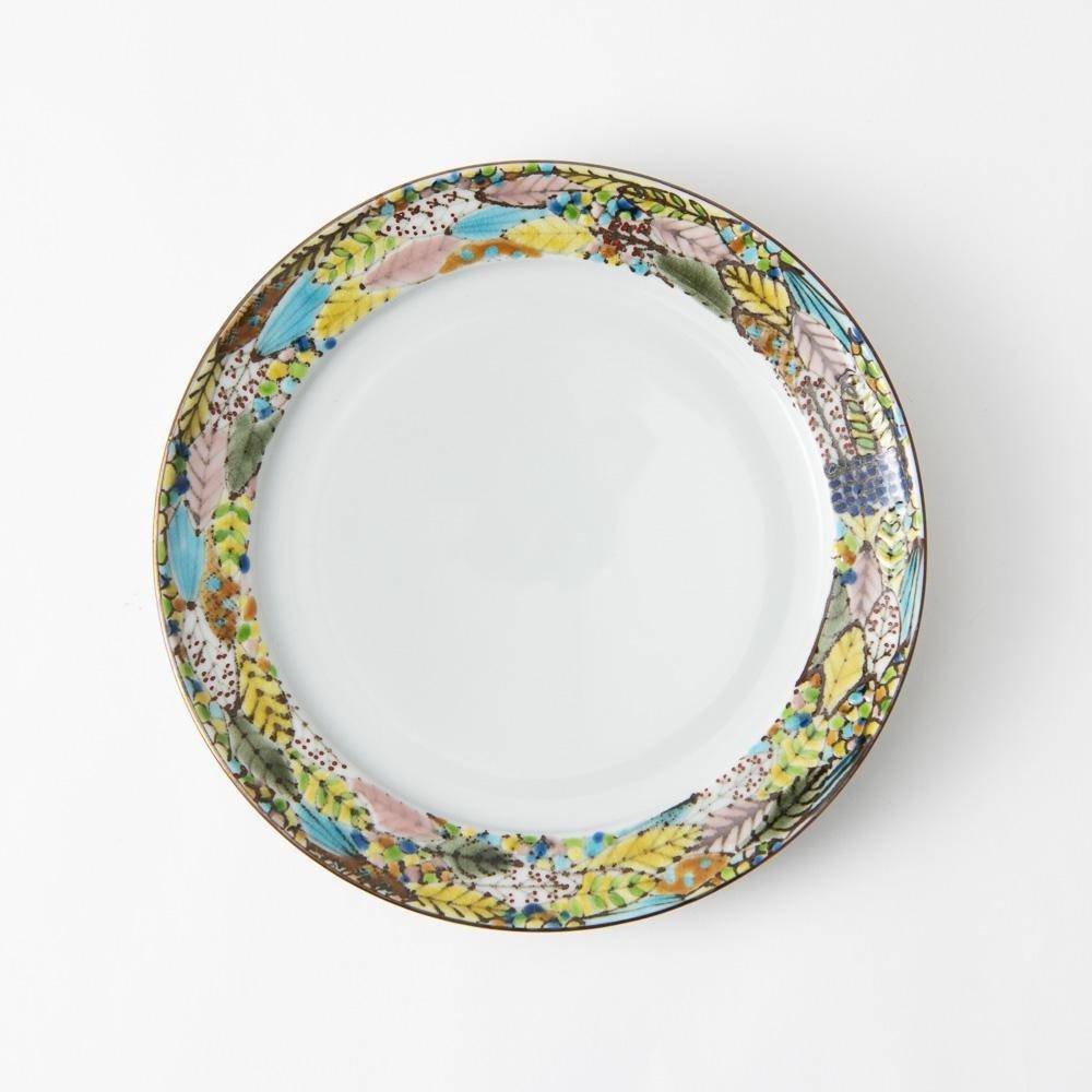 Chie Sakurai Hamorebi Kutani Round Plate 8.2inch - MUSUBI KILN - Quality Japanese Tableware and Gift