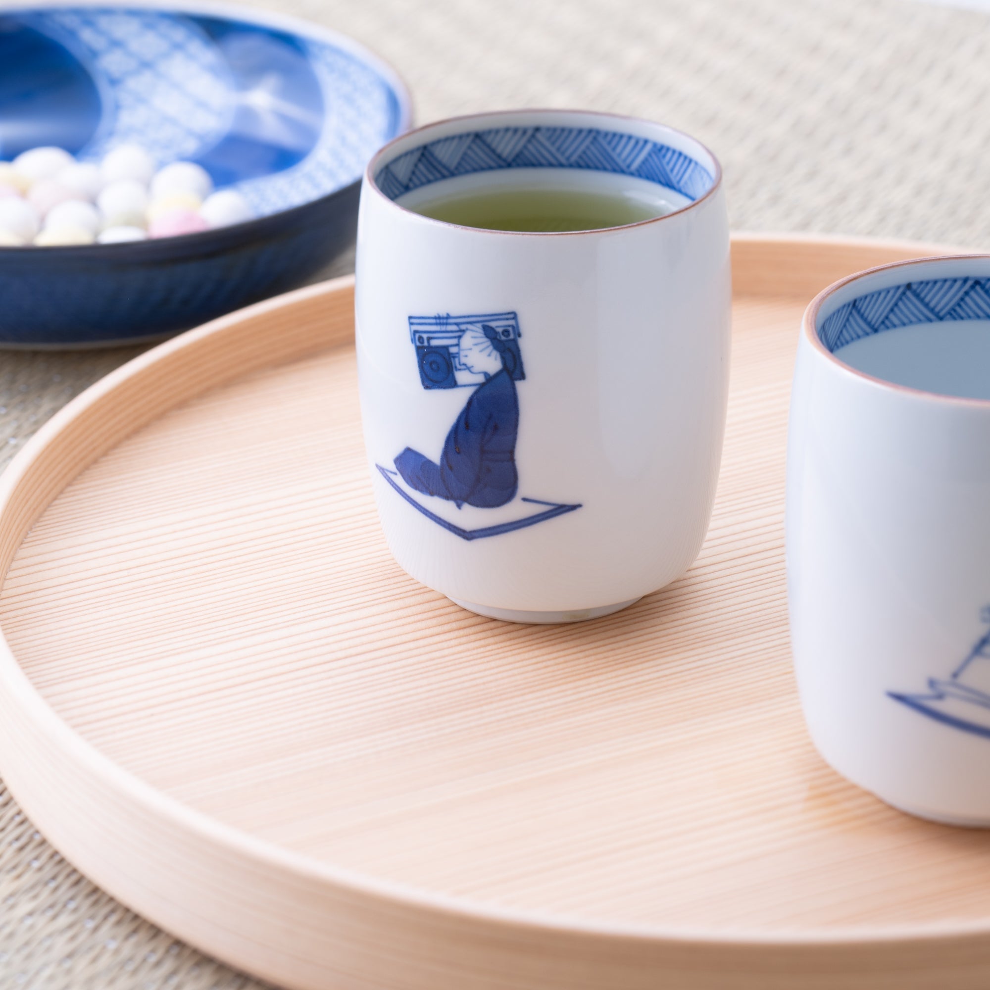 Choemon Boombox Kutani Yunomi Japanese Teacup - MUSUBI KILN - Quality Japanese Tableware and Gift