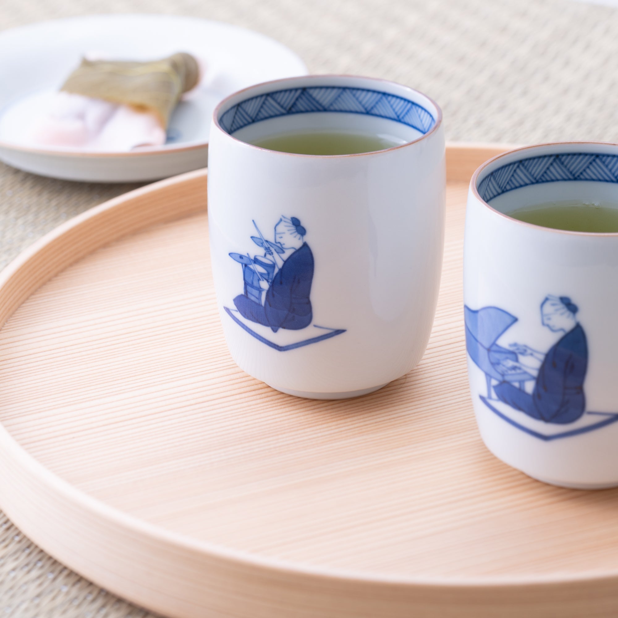 Choemon Drum Kutani Yunomi Japanese Teacup - MUSUBI KILN - Quality Japanese Tableware and Gift