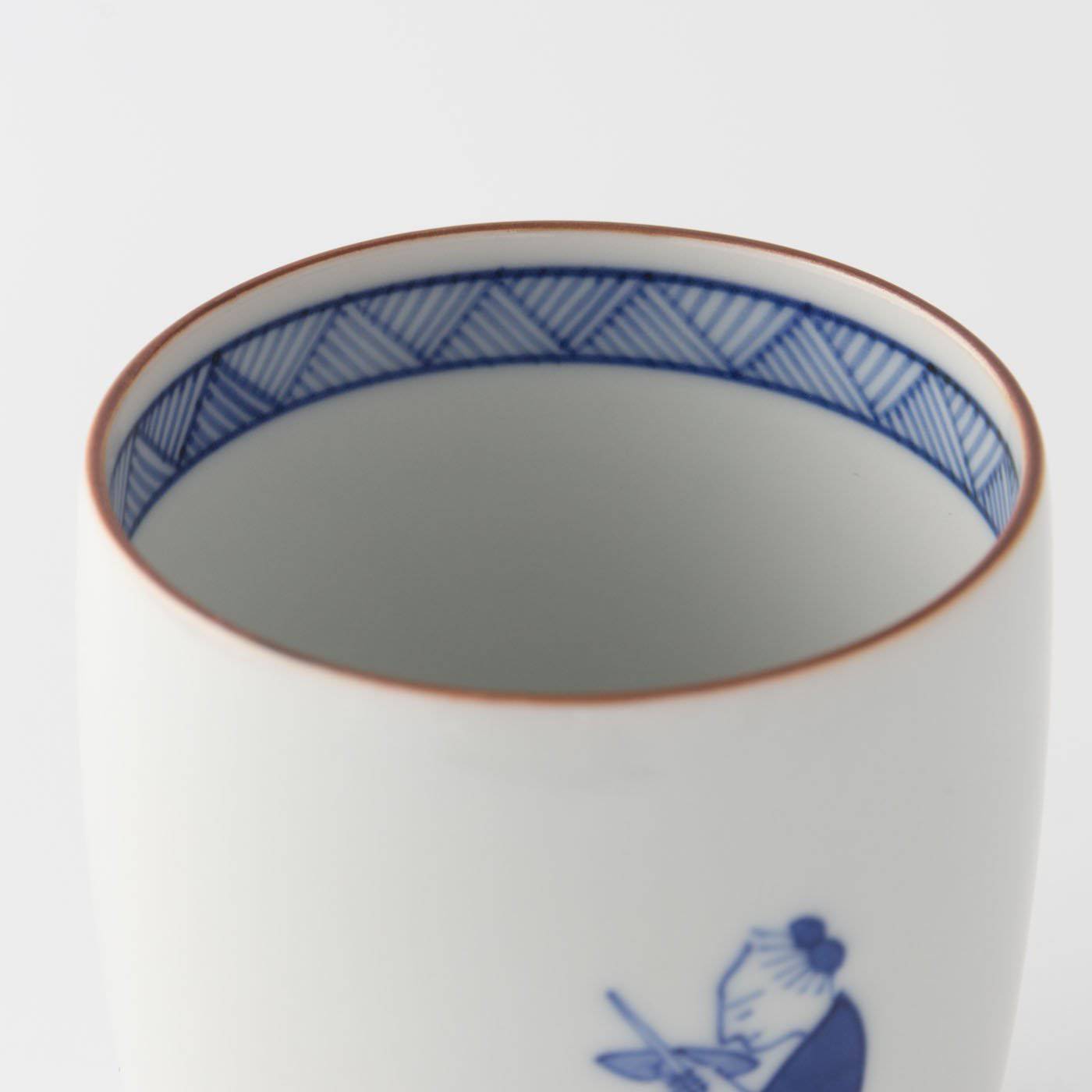 Choemon Drum Kutani Yunomi Japanese Teacup - MUSUBI KILN - Quality Japanese Tableware and Gift