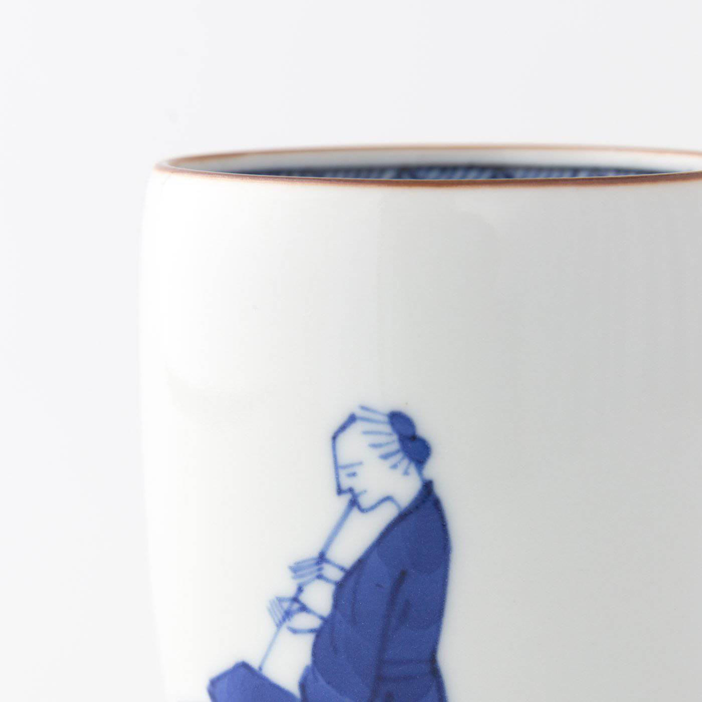 Choemon Flute Player Kutani Yunomi Japanese Teacup - MUSUBI KILN - Quality Japanese Tableware and Gift