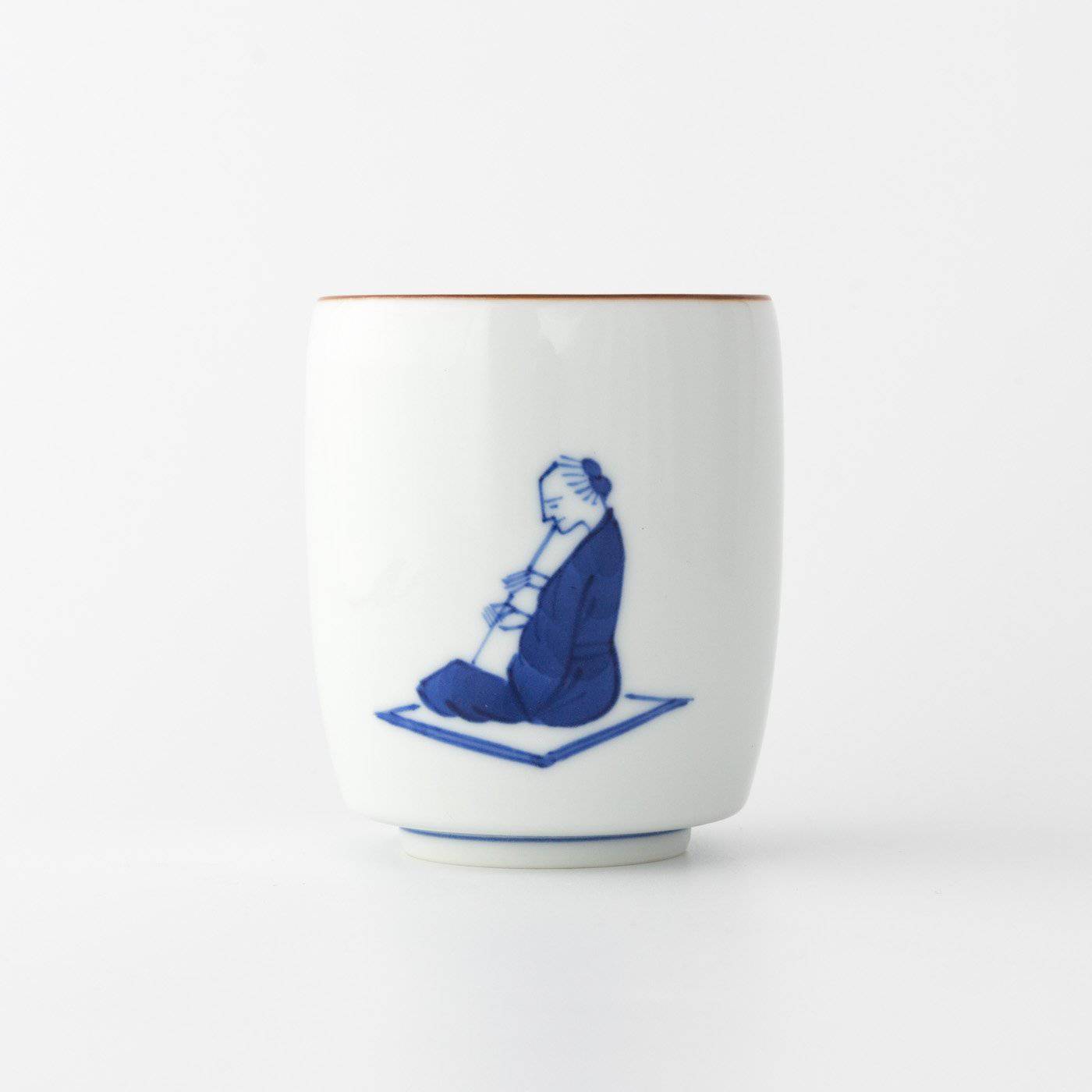 Choemon Flute Player Kutani Yunomi Japanese Teacup - MUSUBI KILN - Quality Japanese Tableware and Gift