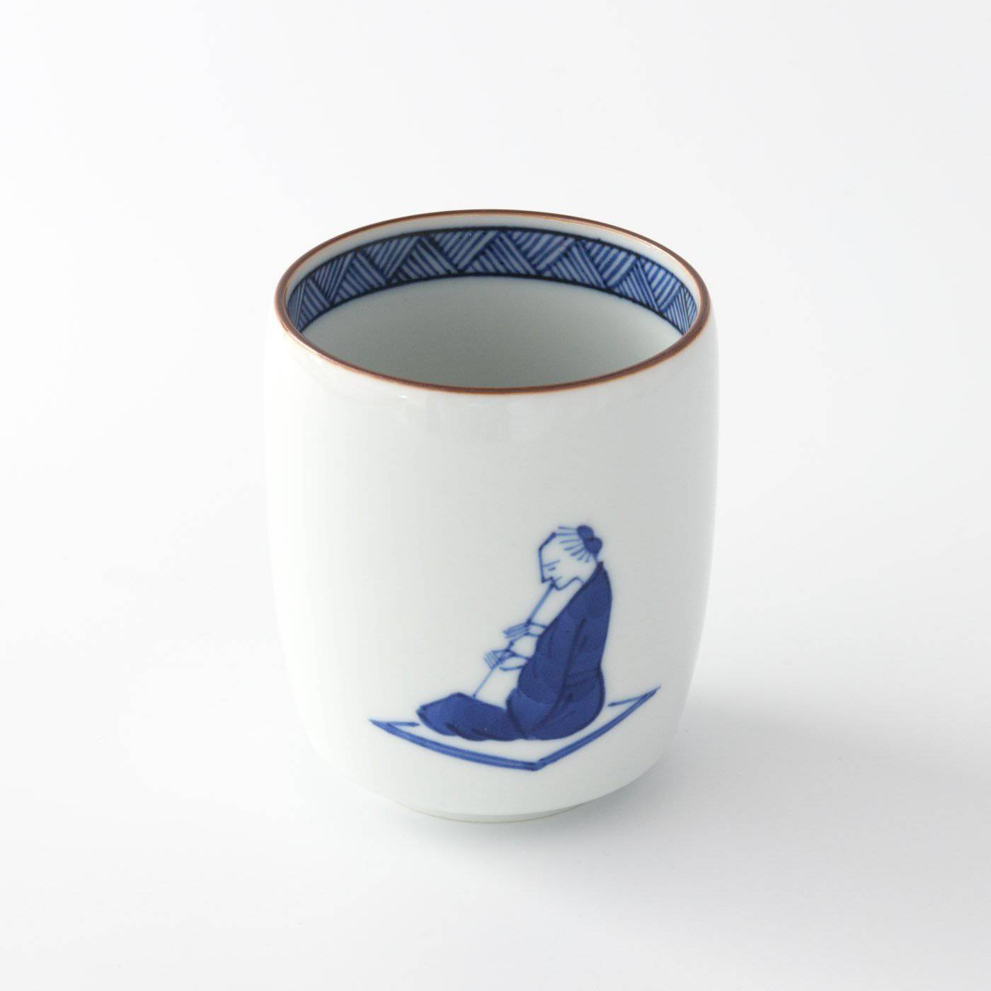 Choemon Flute Player Kutani Yunomi Japanese Teacup - MUSUBI KILN - Quality Japanese Tableware and Gift