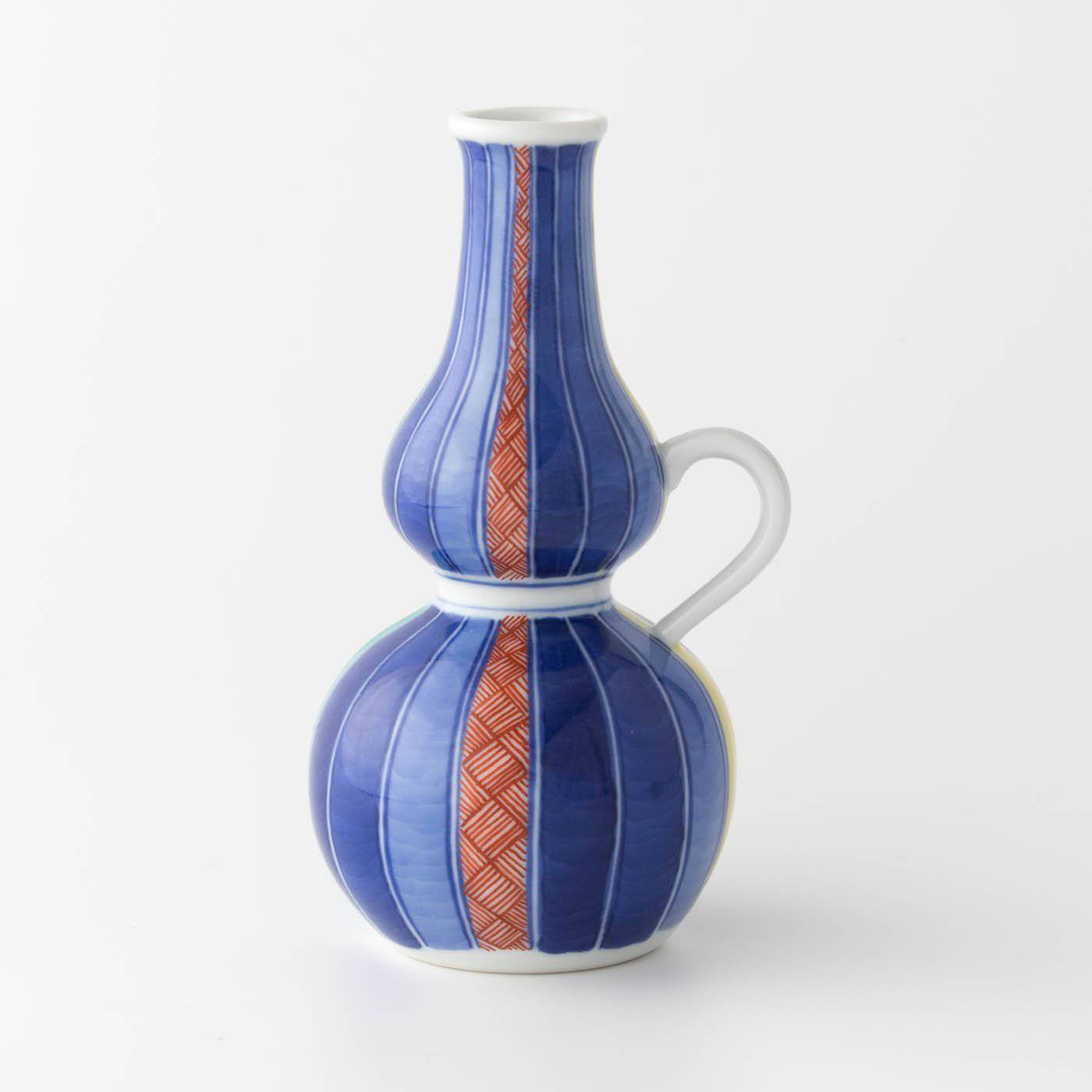 Line Pattern Gourd Shaped Sake Carafe