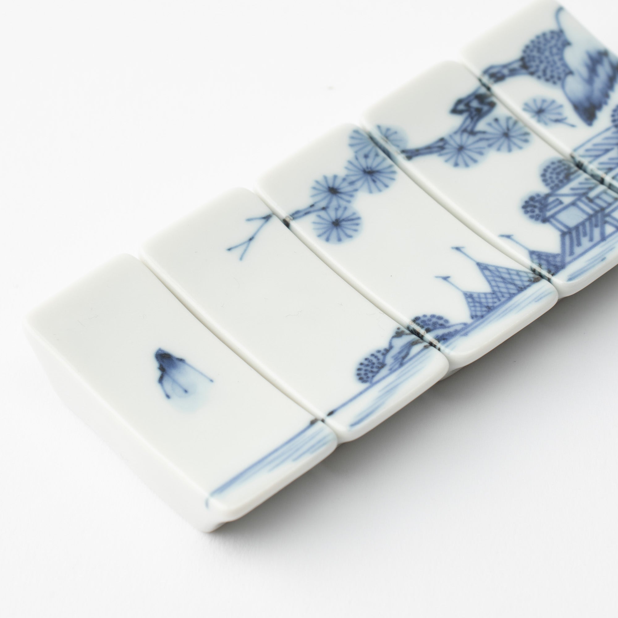 Choemon Palace and Landscape Kutani Chopstick Rest Set - MUSUBI KILN - Quality Japanese Tableware and Gift