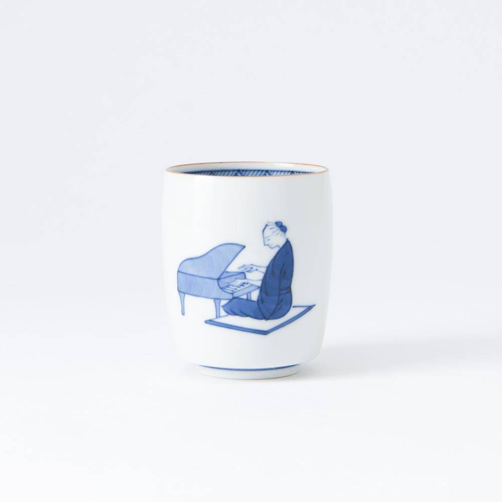 Choemon Piano Kutani Yunomi Japanese Teacup - MUSUBI KILN - Quality Japanese Tableware and Gift