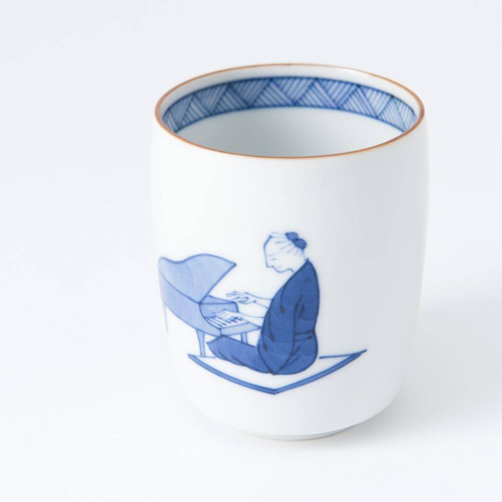 Choemon Piano Kutani Yunomi Japanese Teacup - MUSUBI KILN - Quality Japanese Tableware and Gift